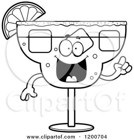Cartoon of a Black and White Smart Margarita Mascot - Royalty Free Vector Clipart by Cory Thoman
