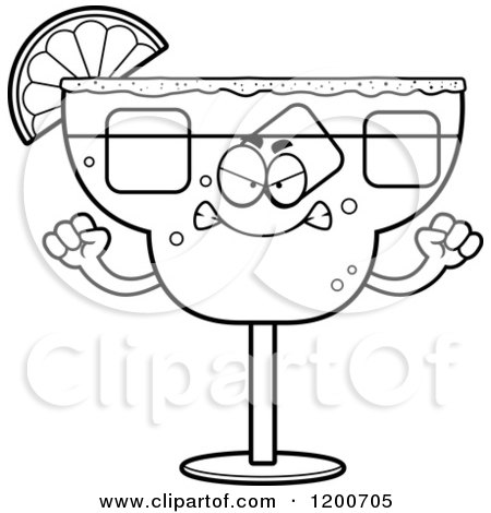 Cartoon of a Black and White Mad Margarita Mascot - Royalty Free Vector Clipart by Cory Thoman