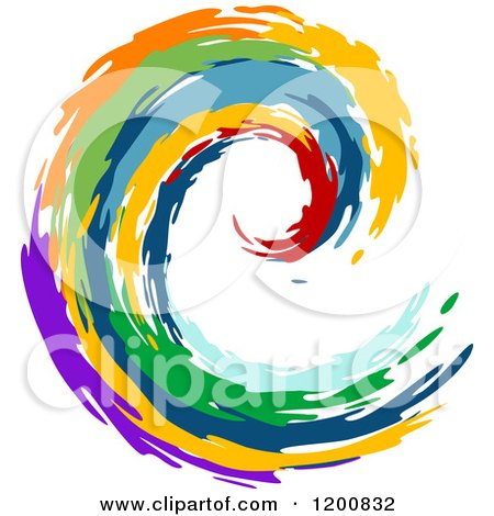 Clipart of a Colorful Painted Curling Wave 4 - Royalty Free Vector Illustration by Vector Tradition SM