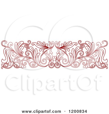 Clipart of a Red Ornate Floral Border - Royalty Free Vector Illustration by Vector Tradition SM