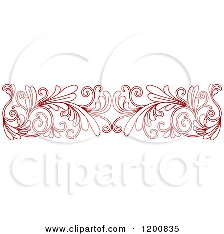 Clipart of a Red Ornate Floral Border 2 - Royalty Free Vector Illustration by Vector Tradition SM