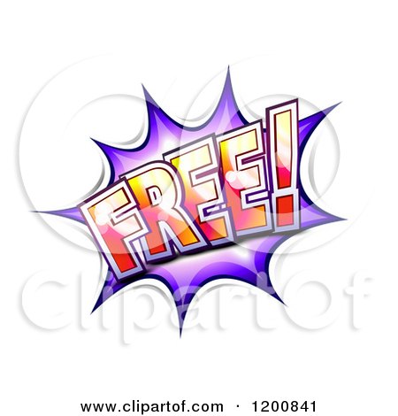Cartoon of a FREE Comic Burst Balloon - Royalty Free Vector Clipart by Oligo