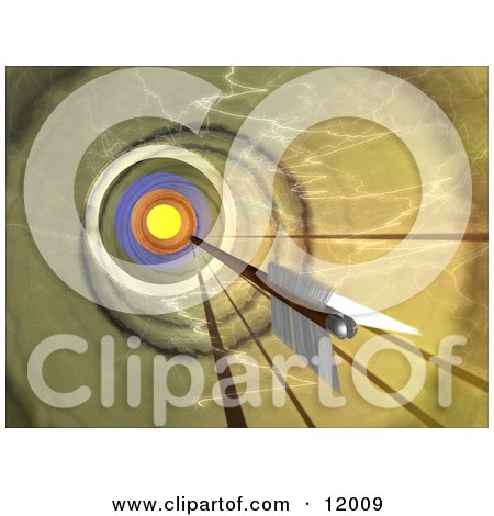 Dart Near the Target Clipart Illustration by AtStockIllustration