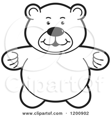 Cartoon of a Black and White Teddy Bear - Royalty Free Vector Clipart by Lal Perera