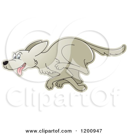Cartoon of a Running Dog - Royalty Free Vector Clipart by Lal Perera
