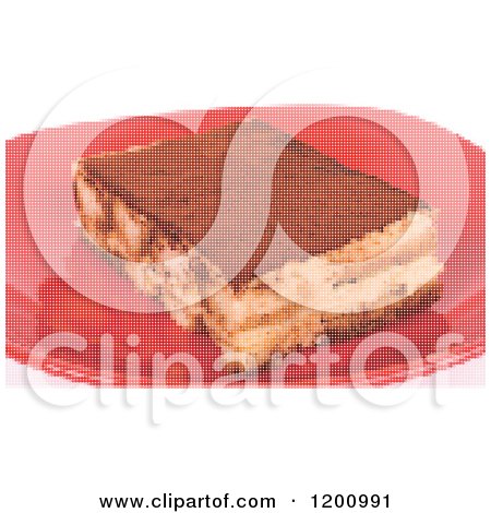 Clipart of a Pixelated Piece of Tiramisu - Royalty Free Vector Illustration by Andrei Marincas