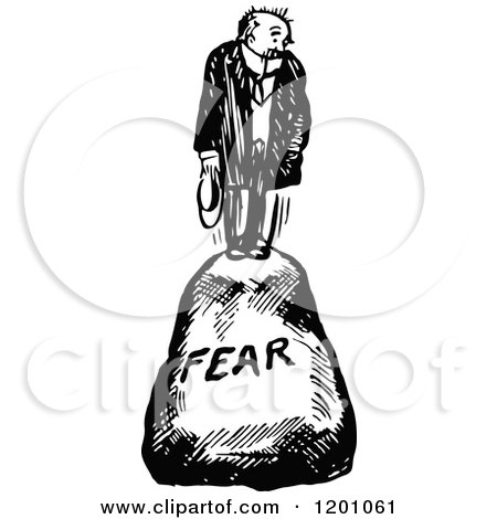 Clipart of a Vintage Black and White Man on a Fear Boulder - Royalty Free Vector Illustration by Prawny Vintage