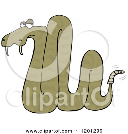 Cartoon of a Warning Rattlesnake - Royalty Free Vector Clipart by djart