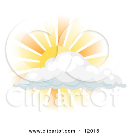 Sun Shining Behind a Cloud Clipart Illustration by AtStockIllustration