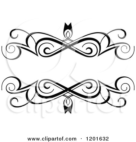 Clipart of a Vintage Black and White Ornate Frame 2 - Royalty Free Vector Illustration by Vector Tradition SM