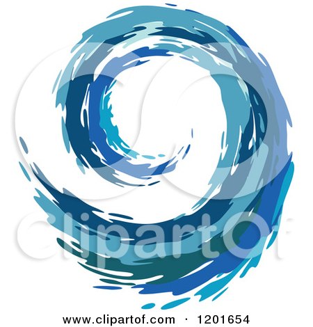 Clipart of a Blue Painted Curling Wave 5 - Royalty Free Vector Illustration by Vector Tradition SM