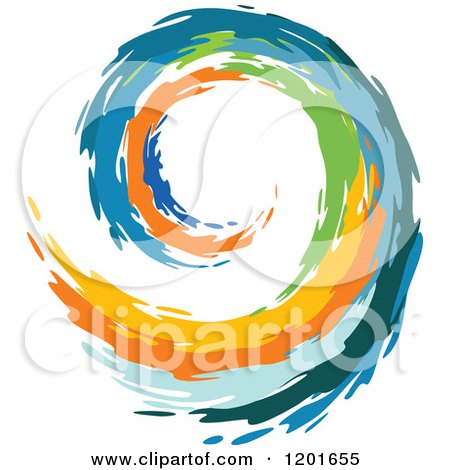 Clipart of a Colorful Painted Curling Wave 5 - Royalty Free Vector Illustration by Vector Tradition SM