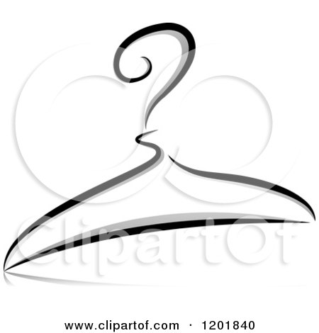 Clipart of a Grayscale Hanger - Royalty Free Vector Illustration by BNP Design Studio