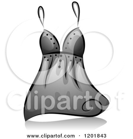 Clipart of a Grayscale Sexy Lingerie Top - Royalty Free Vector Illustration by BNP Design Studio