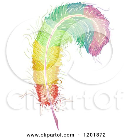 Clipart of a Colorful Feather Quill - Royalty Free Vector Illustration by BNP Design Studio