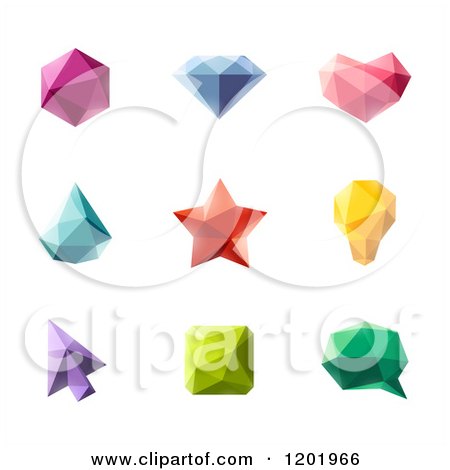 Clipart of 3d Colorful Geometric Design Elements and Shapes - Royalty Free Vector Illustration by elena