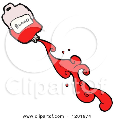 Cartoon of a Bag of Blood - Royalty Free Vector Illustration by lineartestpilot