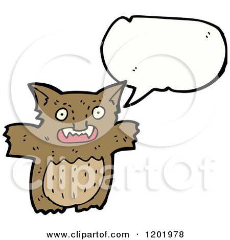 Cartoon of a Furry Monster Speaking - Royalty Free Vector Illustration by lineartestpilot