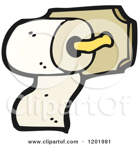 Cartoon of a Toilet Paper Roll - Royalty Free Vector Illustration by lineartestpilot