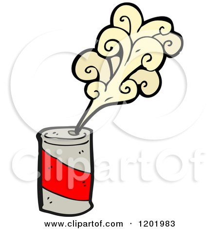 Cartoon of a Spraying Soda Can - Royalty Free Vector Illustration by lineartestpilot