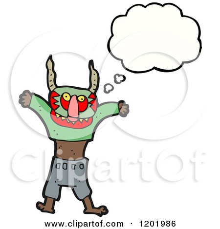 Cartoon of a Witch Doctor Thinking - Royalty Free Vector Illustration by lineartestpilot