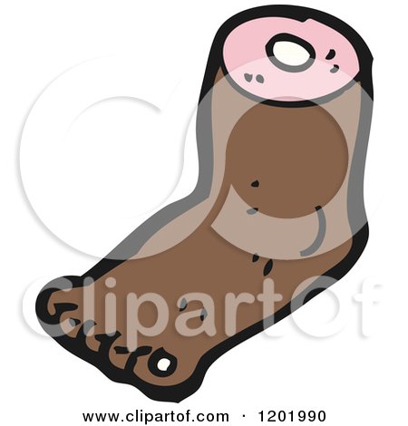 Cartoon of a Black Severed Foot - Royalty Free Vector Illustration by lineartestpilot