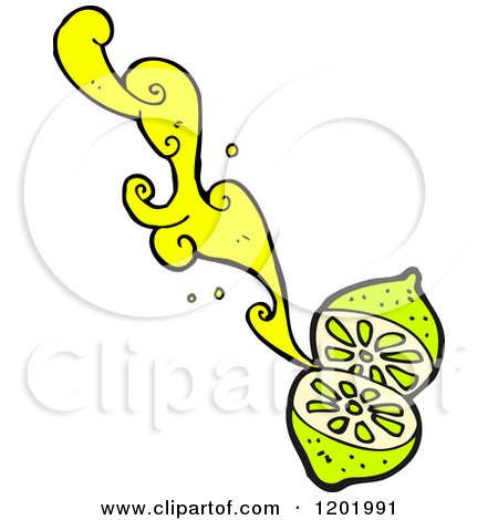 Cartoon of a Lime Squirting - Royalty Free Vector Illustration by lineartestpilot