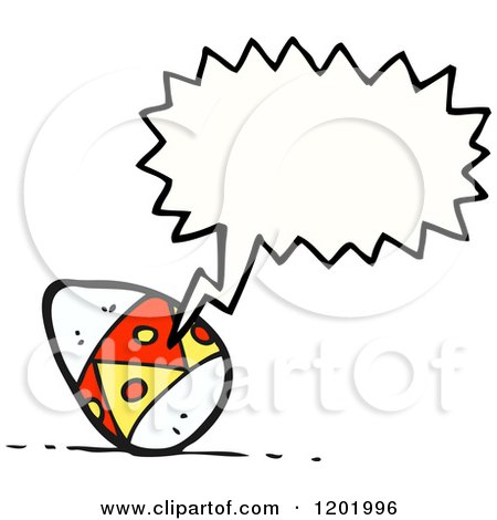 Cartoon of a Decorated Egg Speaking - Royalty Free Vector Illustration by lineartestpilot