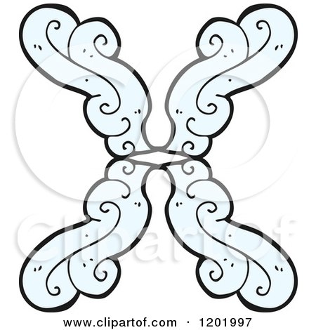Cartoon of a Water X Design - Royalty Free Vector Illustration by lineartestpilot