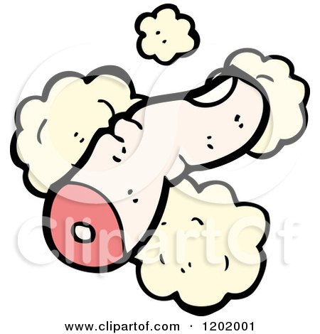 Cartoon of a Severed Finger And Clouds - Royalty Free Vector Illustration by lineartestpilot