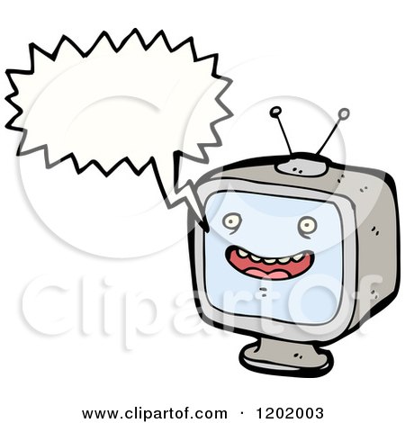 Cartoon of a TV Speaking - Royalty Free Vector Illustration by lineartestpilot