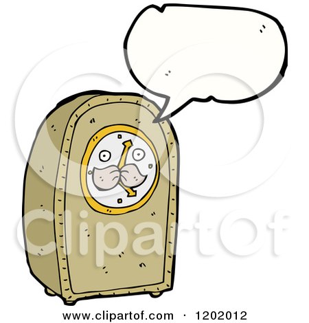 Cartoon of a Grandfather Clock Speaking - Royalty Free Vector Illustration by lineartestpilot