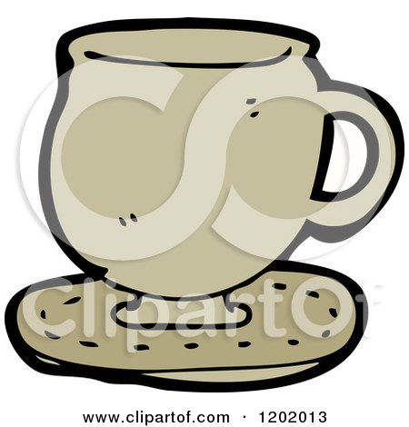 Cartoon of a Teacup - Royalty Free Vector Illustration by lineartestpilot