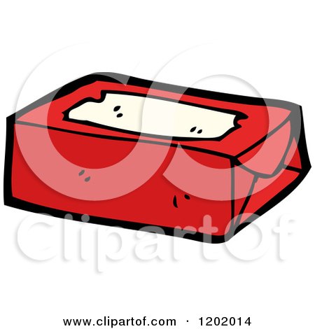 Cartoon of a Red Tissue Box - Royalty Free Vector Illustration by lineartestpilot