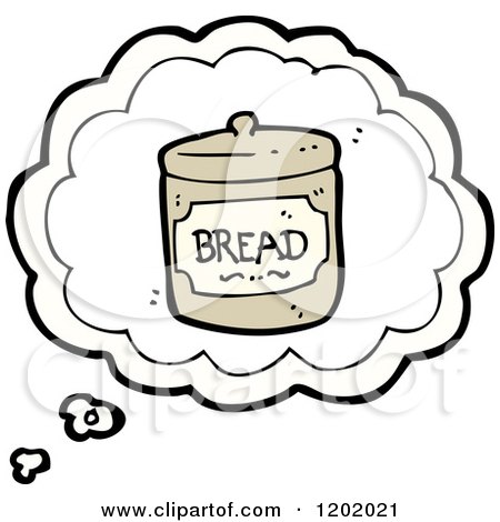 Cartoon of Bread Jar in a Thinking Bubble - Royalty Free Vector Illustration by lineartestpilot