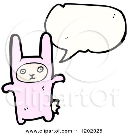 Cartoon of a Bunny Speaking - Royalty Free Vector Illustration by lineartestpilot