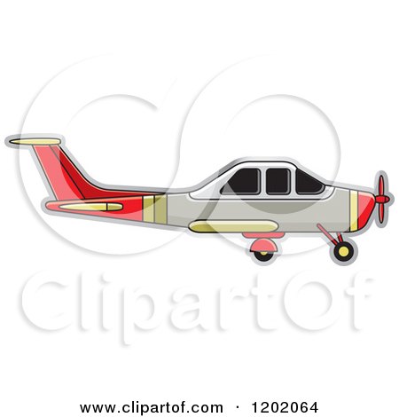 Clipart of a Small Light Airplane 3 - Royalty Free Vector Illustration by Lal Perera