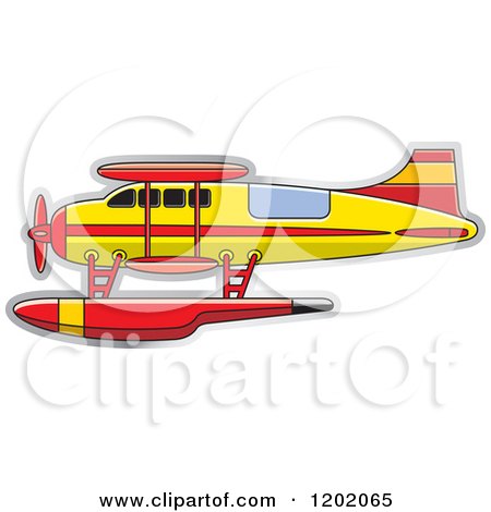 Clipart of a Small Light Seaplane - Royalty Free Vector Illustration by Lal Perera