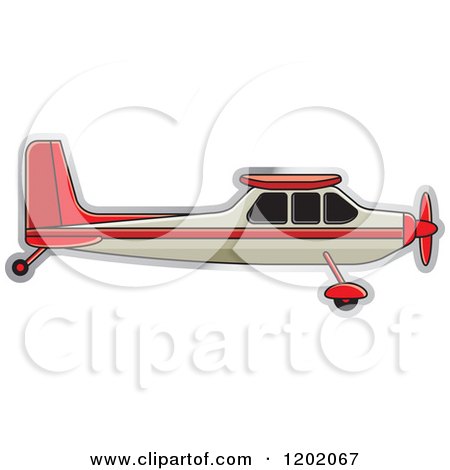 Clipart of a Small Light Airplane 2 - Royalty Free Vector Illustration by Lal Perera