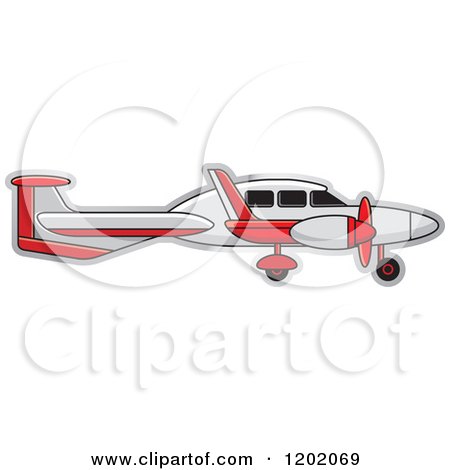 Clipart of a Small Light Airplane 4 - Royalty Free Vector Illustration by Lal Perera