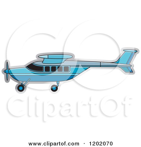 Clipart of a Small Blue Light Airplane - Royalty Free Vector Illustration by Lal Perera