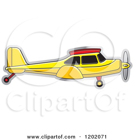 Clipart of a Small Yellow Light Airplane - Royalty Free Vector Illustration by Lal Perera