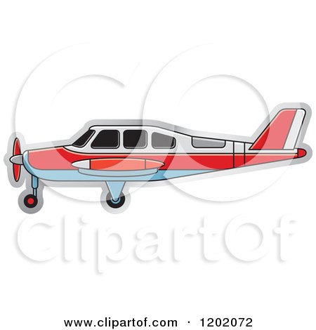 Clipart of a Small Light Airplane - Royalty Free Vector Illustration by Lal Perera