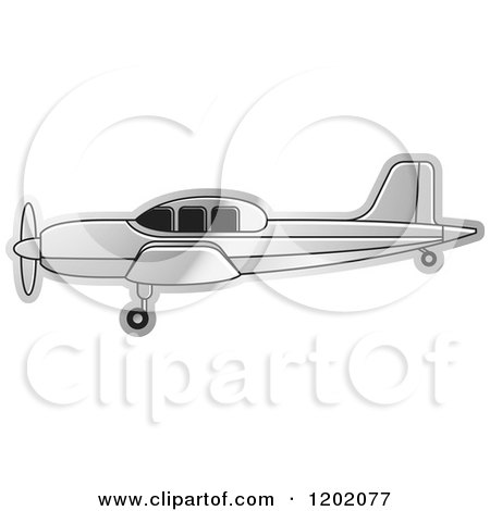 Clipart of a Small Silver Light Airplane 5 - Royalty Free Vector Illustration by Lal Perera