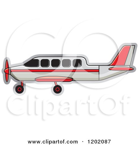 Clipart of a Small Light Airplane 5 - Royalty Free Vector Illustration by Lal Perera