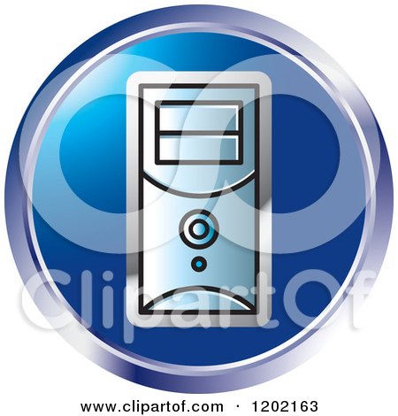 Clipart of a Round Computer Tower Icon - Royalty Free Vector Illustration by Lal Perera