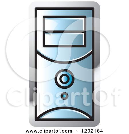 Clipart of a Computer Tower Icon - Royalty Free Vector Illustration by Lal Perera