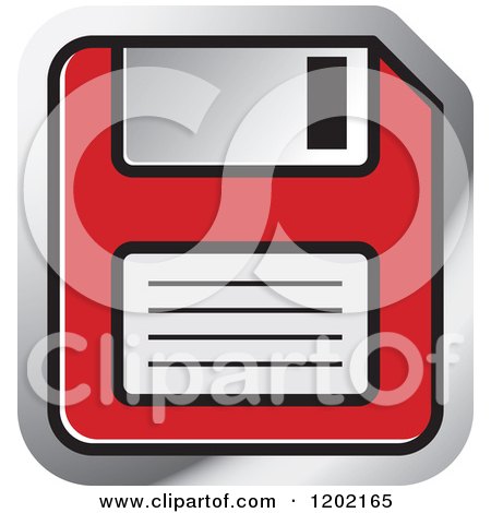 Clipart of a Computer Floppy Disk Icon - Royalty Free Vector Illustration by Lal Perera