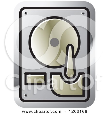 Clipart of a Computer Hard Disk Icon - Royalty Free Vector Illustration by Lal Perera