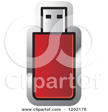 Clipart of a Computer Flash Pen Drive Icon - Royalty Free Vector Illustration by Lal Perera